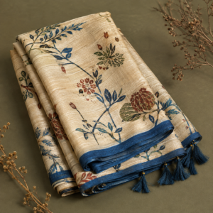 Printed Tussar Sarees